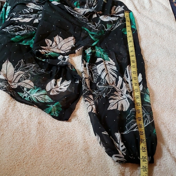 Love & Legend Black Blouse with Green Leaf Print - Picture 5 of 10